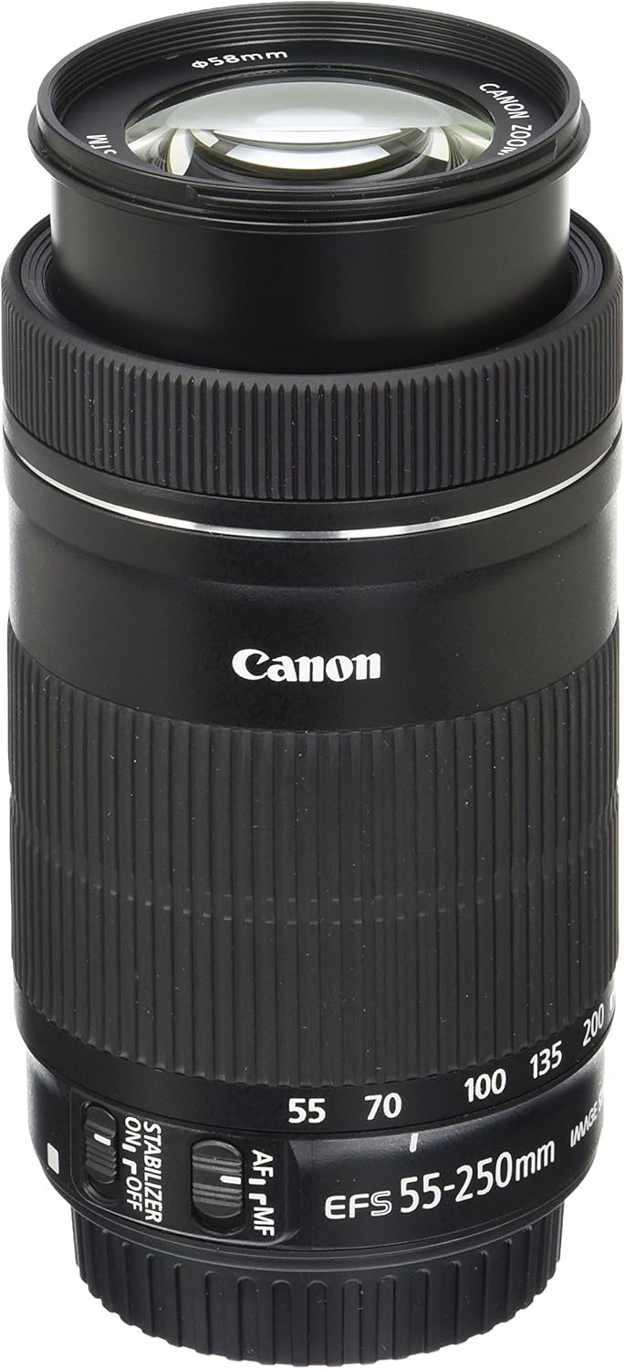 Canon EF-S 55-250mm F4-5.6 is STM Telephoto Lens, Black