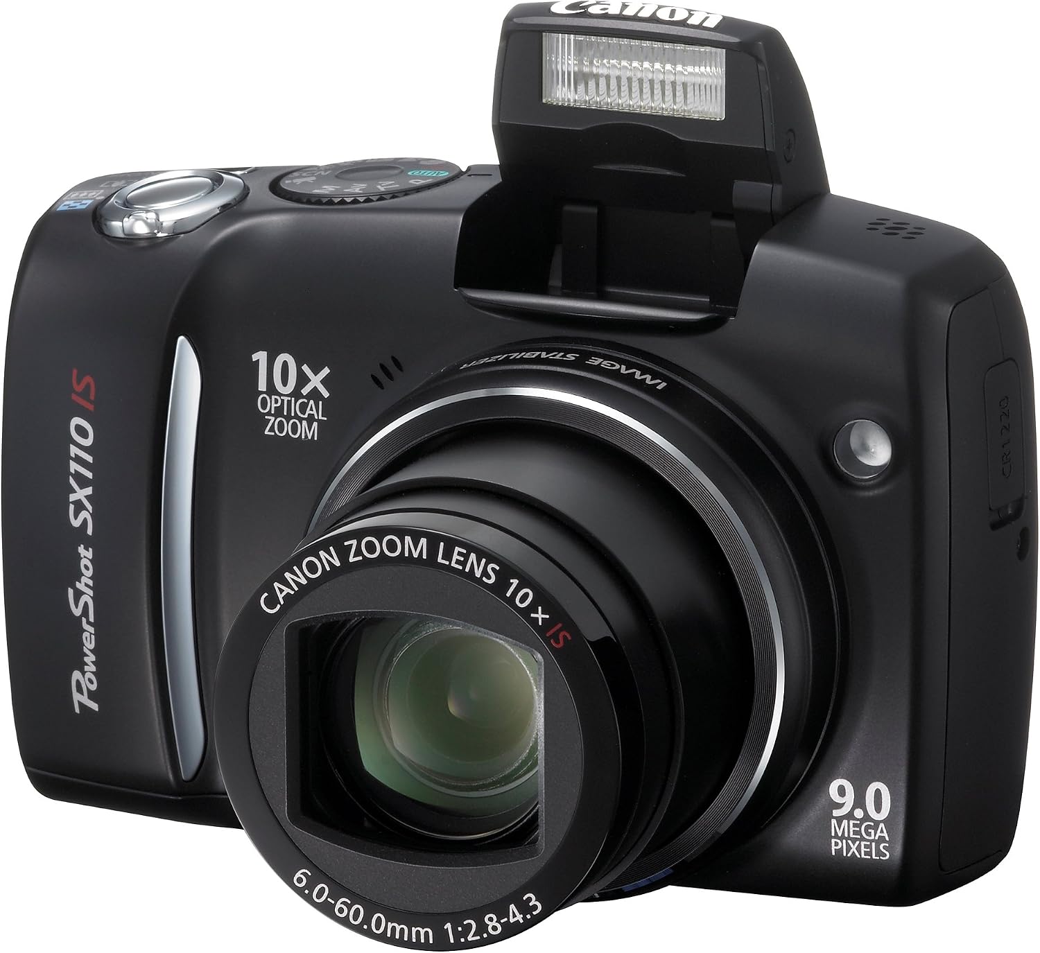 Canon Powershot SX110IS 9MP Digital Camera with 10x Optical Image Stabilized Zoom (Black)