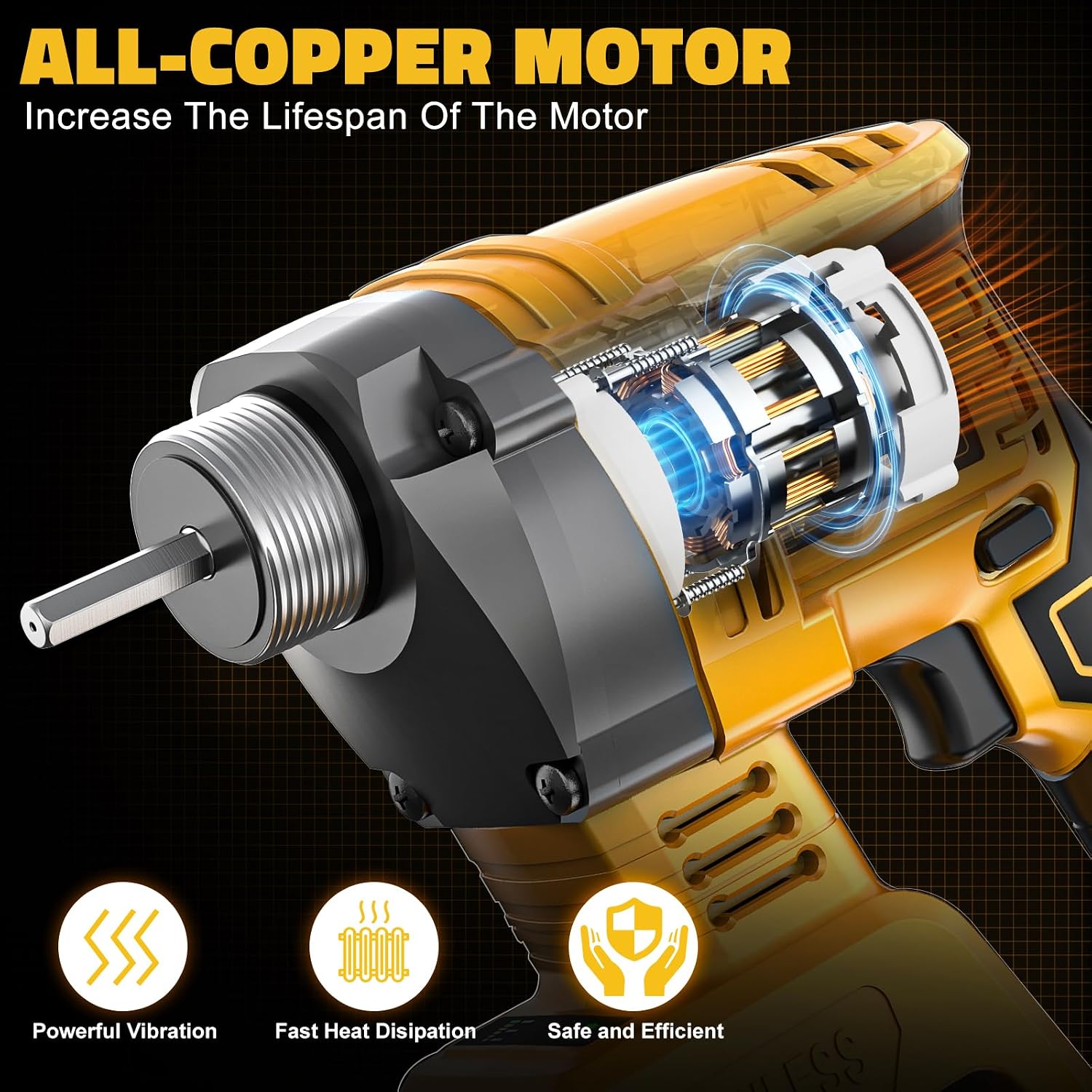 LIVOWALNY Handheld Concrete Vibrating Tool Compatible with Dewalt 20V Battery (No Battery), 600W Cordless Electric Concrete Vibrator with 3.8ft Shaft Rod,6000RPM Portable Vibrarator Remove Air Bubble