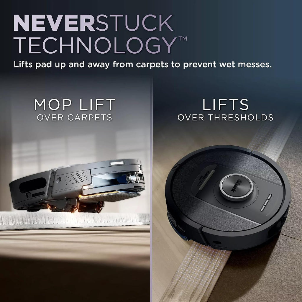 Shark R-RV2820YE PowerDetect 2-in-1 Robot Vacuum and Mop with NeverTouch™ Base, Gaia Grey - Certified Refurbished