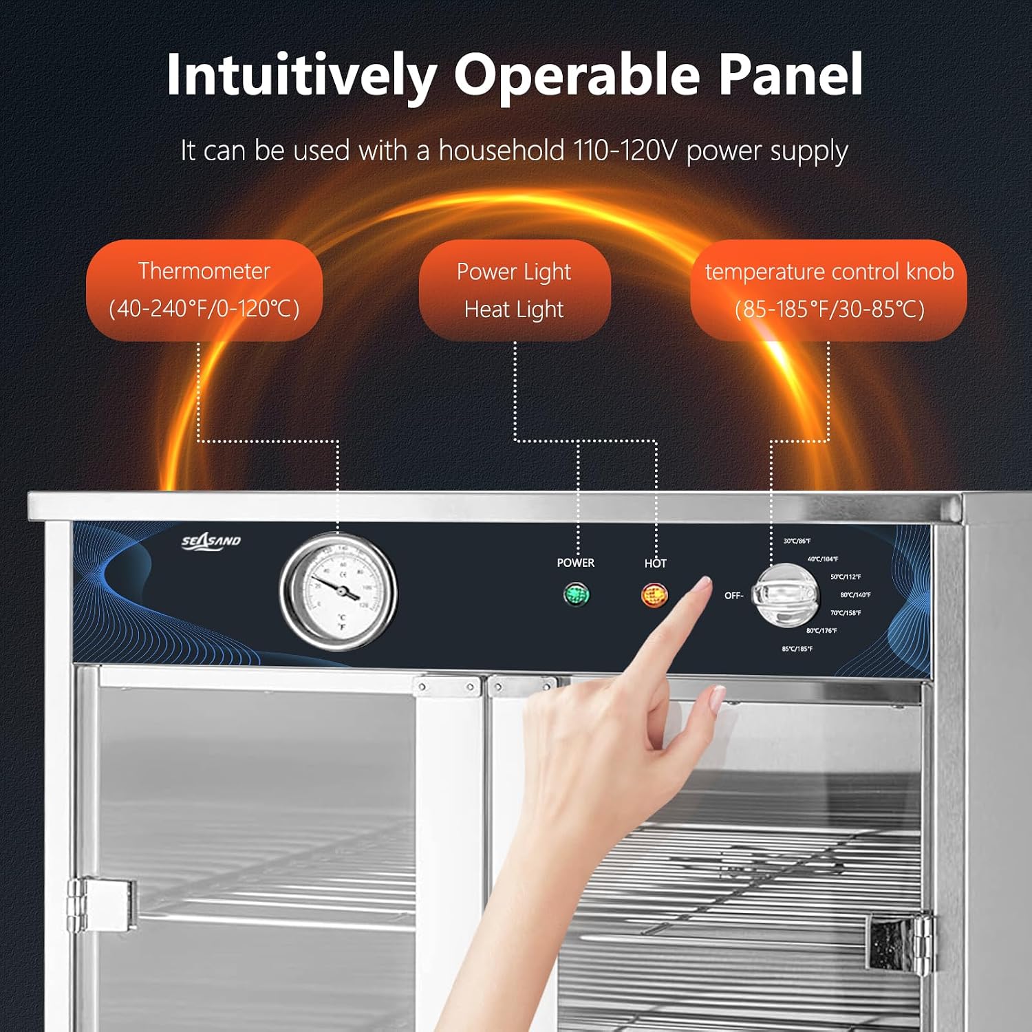 Electric Catering Hot Box Food Warmer, 5-Shelf Hot Food Warmer, Countertop Heated Holding Cabinet, Home Commercial Use, 120V 700W