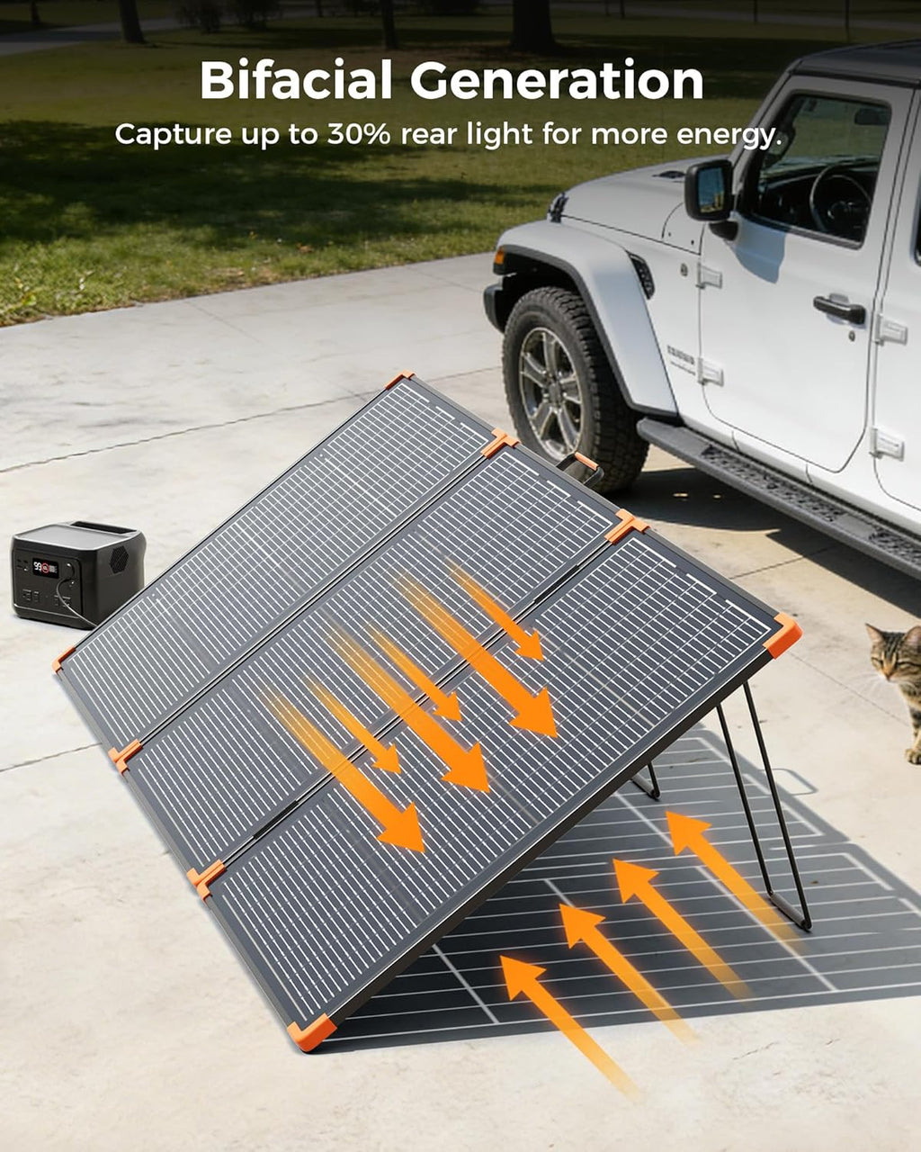 ZOUPW 230W Bifacial Portable Solar Panel, N-Type 16BB 25% Efficiency Foldable Solar Charger for Jackery/EcoFlow Delta/Bluetti/Anker C1000, IP68 Waterproof for RV Camping Off-Grid Emergency Power