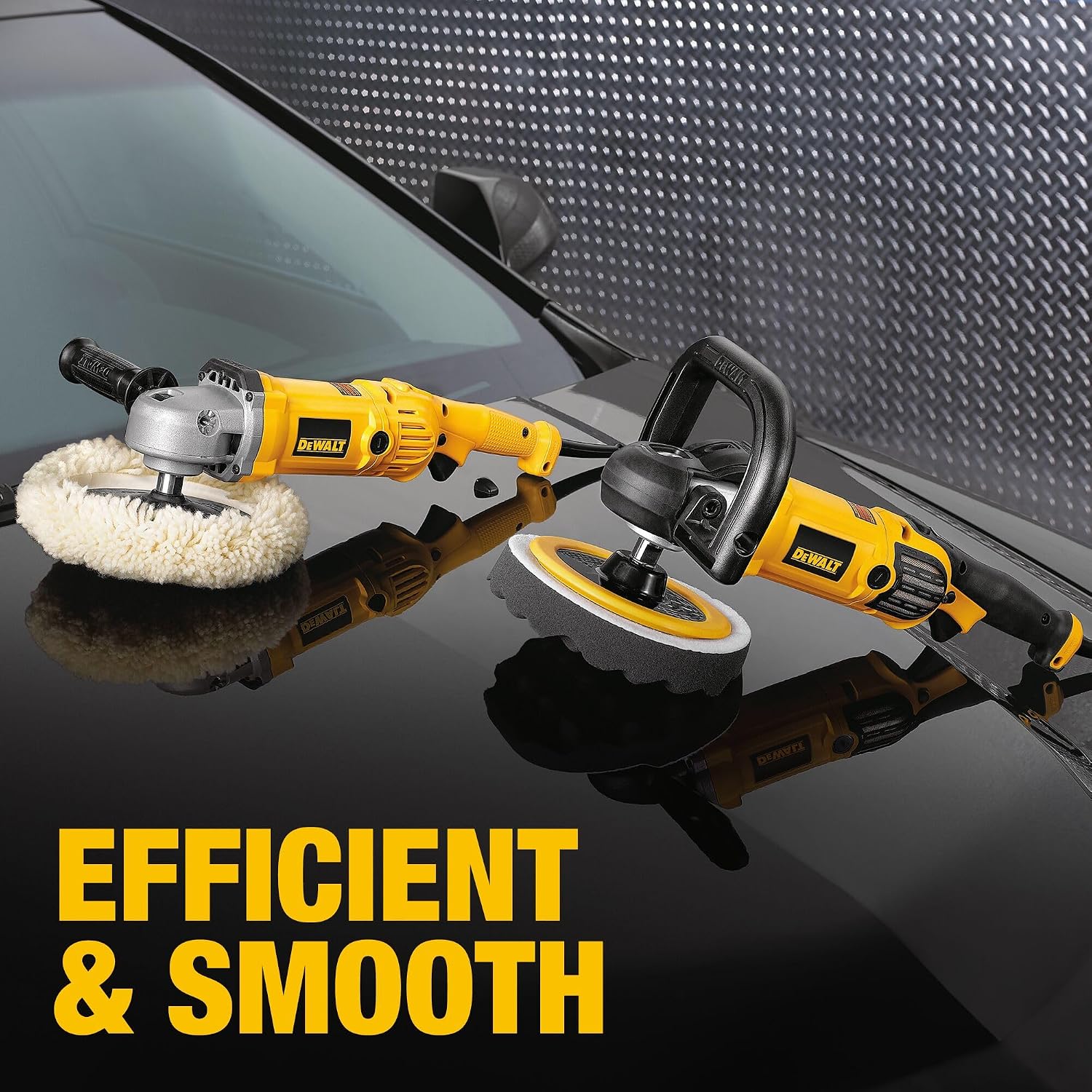 DEWALT Buffer Polisher, 7-in-9-in, 12 amp, Variable Speed Dial 0-3,500 RPM's, Soft Start Corded Car Buffer (DWP849X)
