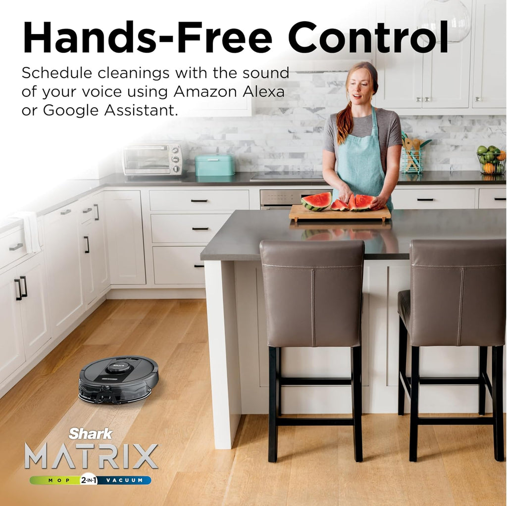Shark R-RV2400WS Matrix No Spots Missed, Bagless 30-Day Capacity, Precision Home Mapping Self-Empty Robot Vacuum & Mop - Certified Refurbished