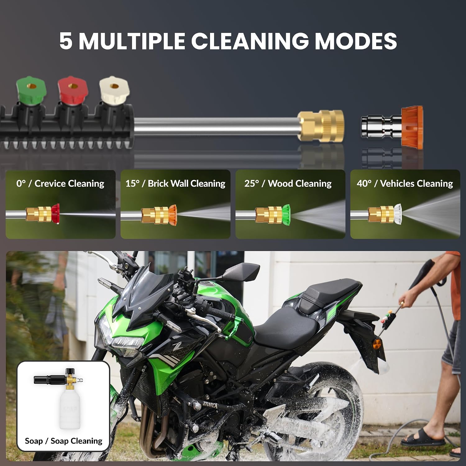 Giraffe Tools Grandfalls Retractable Wall Mount Pressure Washer Plus, Electric Power Washer with 100ft Pressure Hose, Max 2900PSI 2.2 GPM, Automatic Rewind, Any Length Lock, Dark Silver