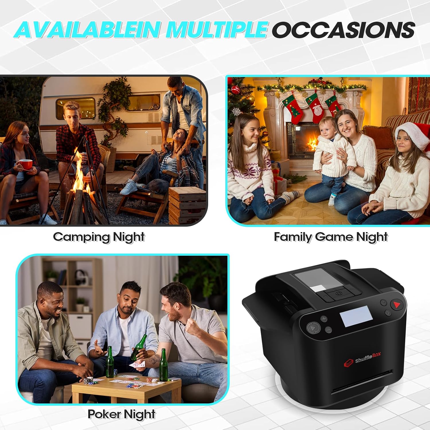 ShuffleBox G1 Pro Automatic Card Shuffler and Dealer 2-in-1, Eletric Shuffling and Dealing Machine All in ONE, Ultra Quiet, Rechargeable, Remote Card Calling, for Board Games and Poker Games (Black)