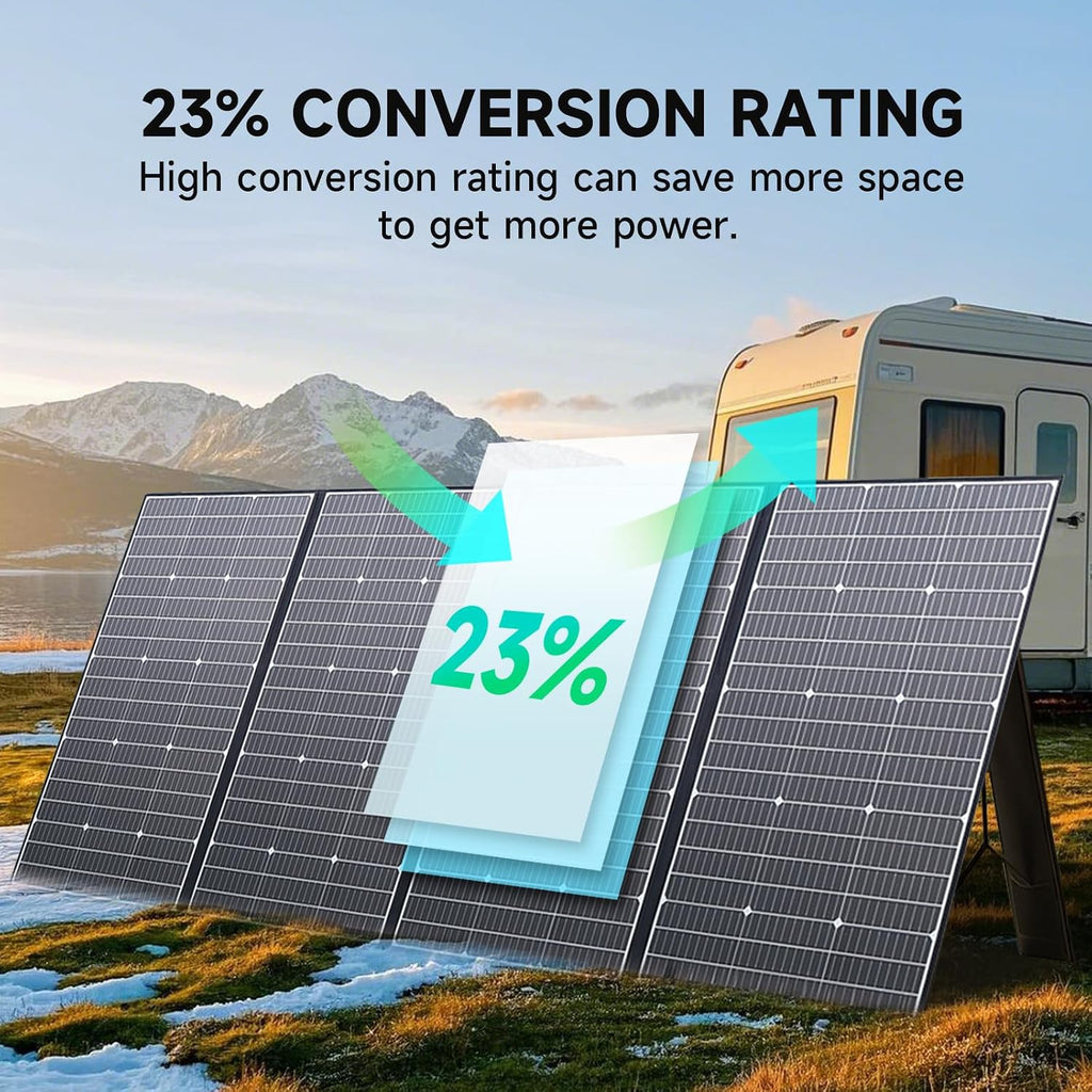 ALLPOWERS SP037 400 watt Solar Panel Foldable Portable Solar Charger with 25% High Efficiency Monocrystalline Cells, 400w Solar Panel IP67 Waterproof for RV Camping Motorhome Off-Grid Power Backup