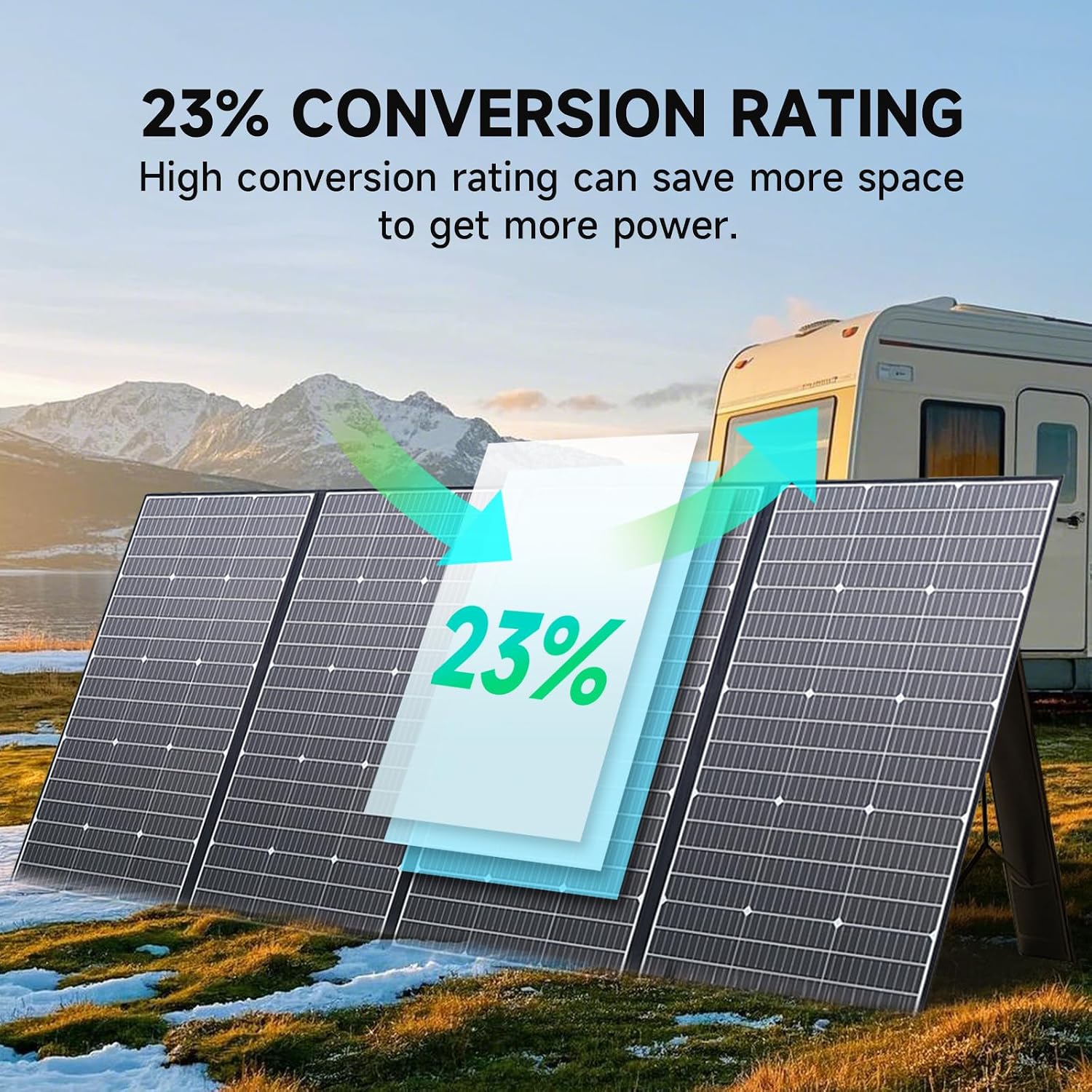 ALLPOWERS SP037 400 watt Solar Panel Foldable Portable Solar Charger with 25% High Efficiency Monocrystalline Cells, 400w Solar Panel IP67 Waterproof for RV Camping Motorhome Off-Grid Power Backup