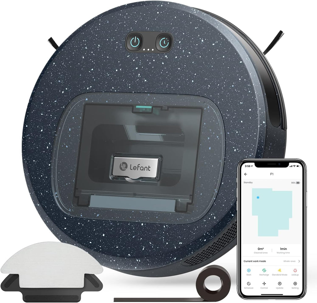 Lefant Robot Vacuum Cleaner(Slim), 4500Pa Suction & 150 Mins Runtime Vacuum Robot, 2.7inch Super Thin Robot with 600ml Dust Bin, F1 Robot Vacuum and Mop, Tangle-Free, Ideal for Pet Hair, Floor