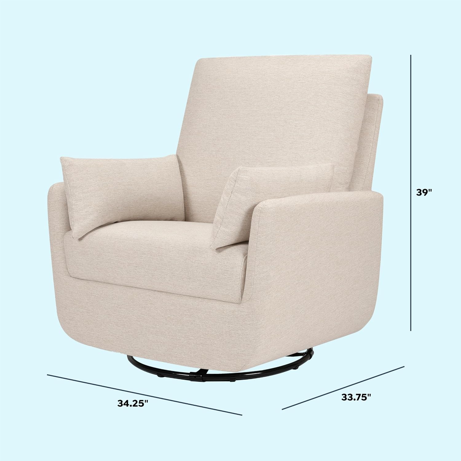 Davinci Juno Swivel Glider in Beach, Greenguard Gold & CertiPUR-US Certified