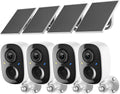 2K FHD Security Camera Wireless Outdoor Cameras for Home Security,AI Human Detection,Instant Alert,Color Night Vision,SD/Cloud Storage,Solar/Battery Powered,2.4G WIFI Only,Spotlight,Siren Alarm,4 Pack