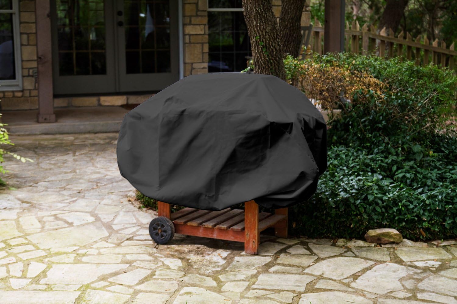 KoverRoos Weathermax 73053 Large Barbecue Cover, 23-Inch Diameter by 59-Inch Width by 35-Inch Height, Black