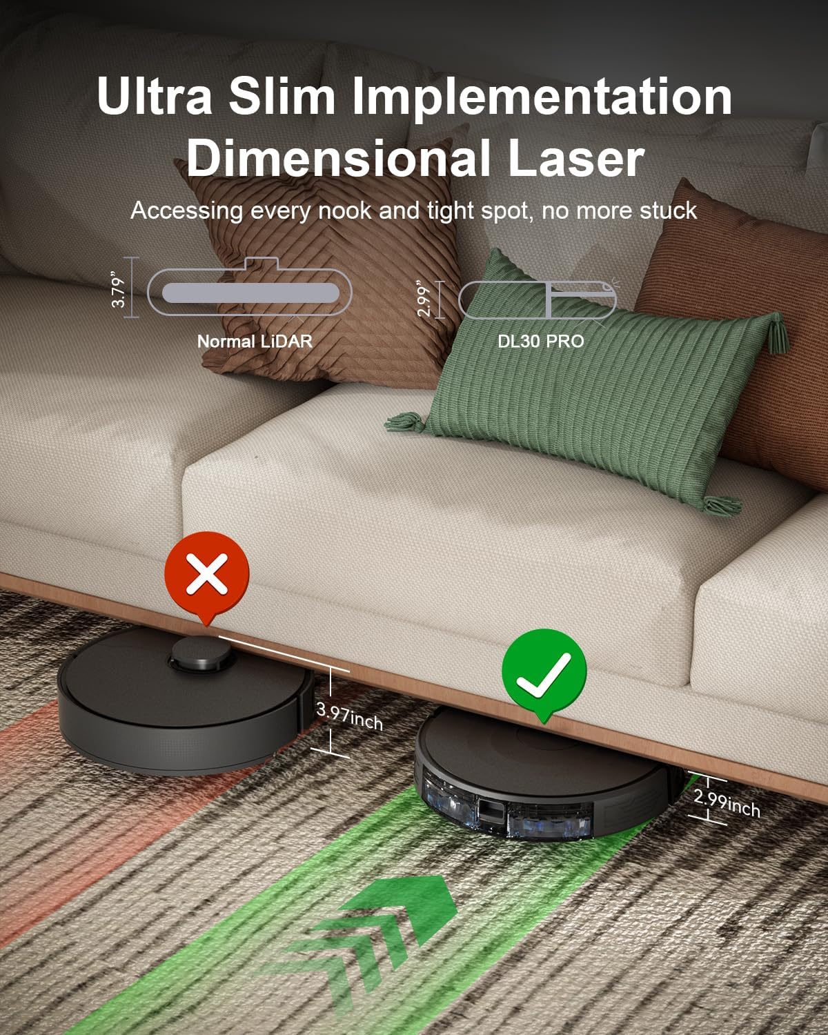 Robot Vacuum and Mop Combo, LiDAR Navigation, 9000Pa Suction Robotic Vacuum Cleaner – Ultra Slim Design, 200 Min Runtime, Auto Recharge, Customizable Cleaning for Pet Hair, Hard Floors