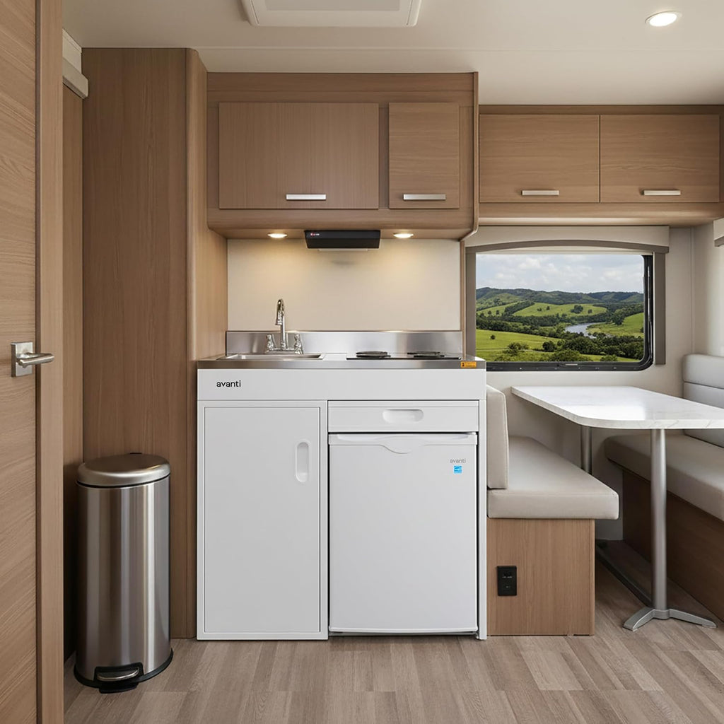 Avanti CK3616 36' Energy Star Rated Complete Compact Kitchen Stainless Steel Sink and White body