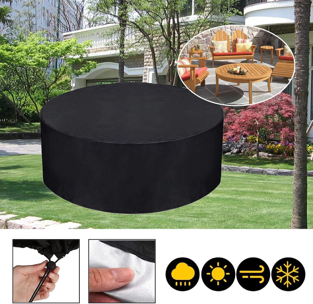 Table and Chairs Set Cover 122' D x 37' H, Outdoor Patio Furniture Covers, Waterproof BBQ Grill Cover, Dust Proof Sofa Cover Furniture Protective Cover (310x95cm)