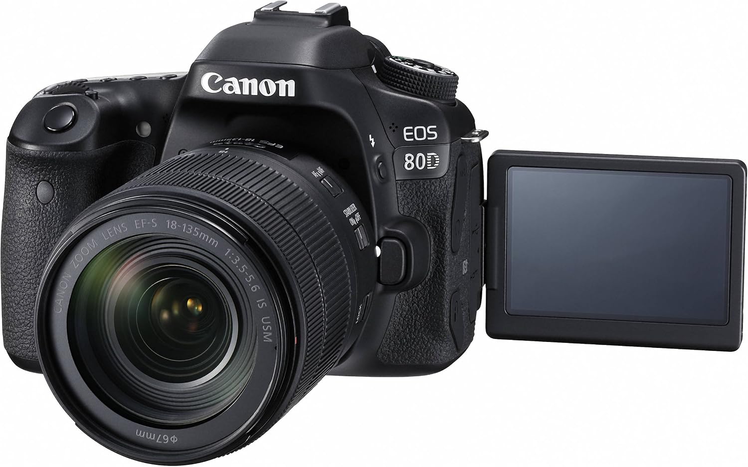 Canon Digital SLR Camera Body [EOS 80D] and EF-S 18-135mm f/3.5-5.6 Image Stabilization USM Lens with 24.2 Megapixel (APS-C) CMOS Sensor and Dual Pixel CMOS AF (Black)