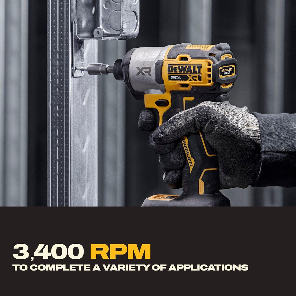 DEWALT 20V MAX Impact Driver, Cordless, 3-Speed, Battery and Charger Included (DCF845P1)