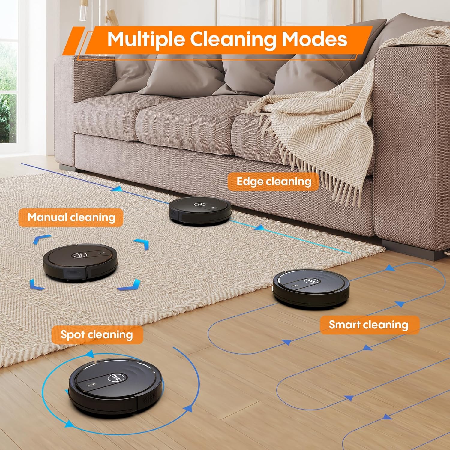Robot Vacuum and Mop 5500Pa Suction 3 in 1 Robot Vacuum Cleaner with WiFi/App/Voice, Smart Robotic Vacuums with Schedule, Self-Charging Ideal for Hard Floor, Low Pile Carpet, Pet Hair 2026 New Version