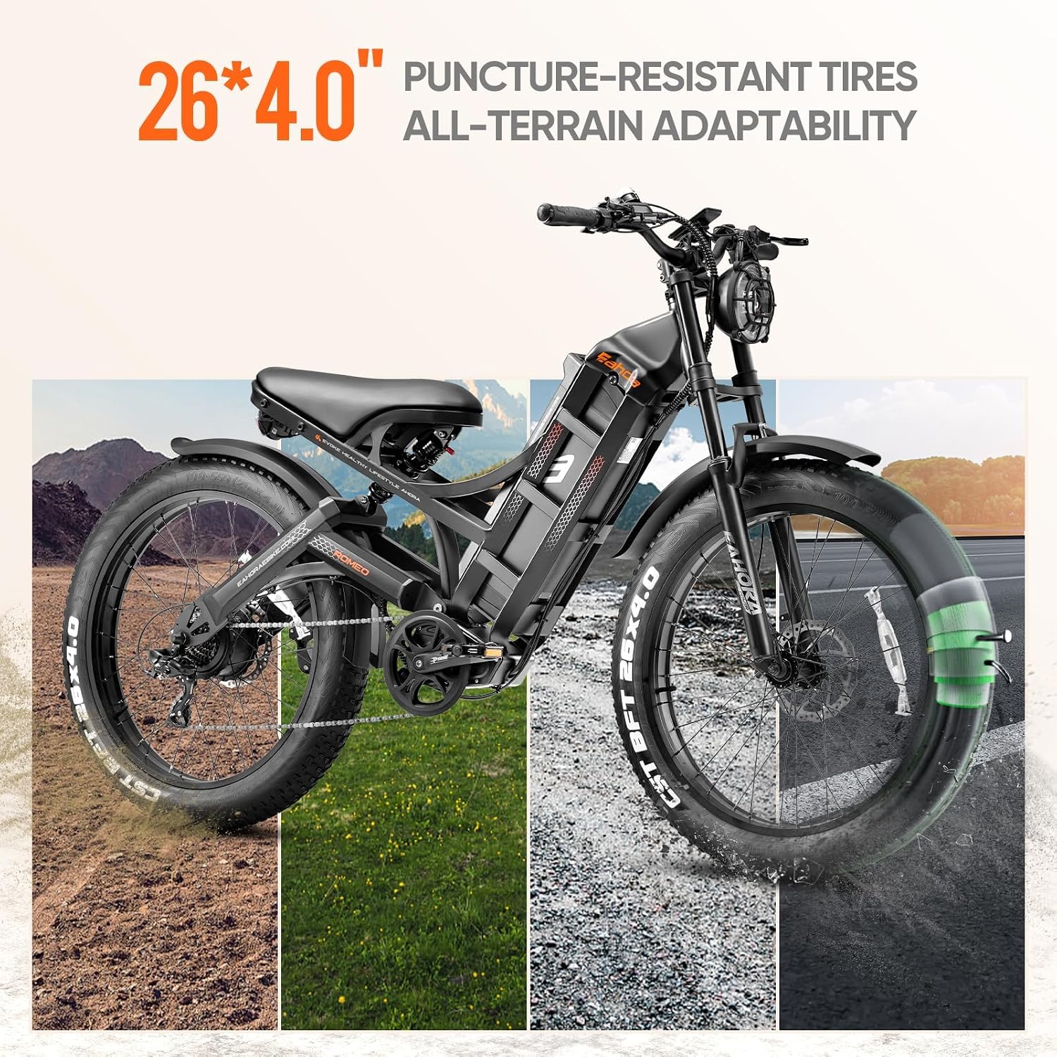 2026 eAhora Romeo Pro 3/2 50-46 Mph Electric Bike for Adults, 5600W/4000W/2500W Dual Motor Ebike 60V 80Ah/52V 70Ah Battery 200 Miles Long Range, 26*4.0'/20*4.5' Fat Tire, Full Suspension, All Terrain