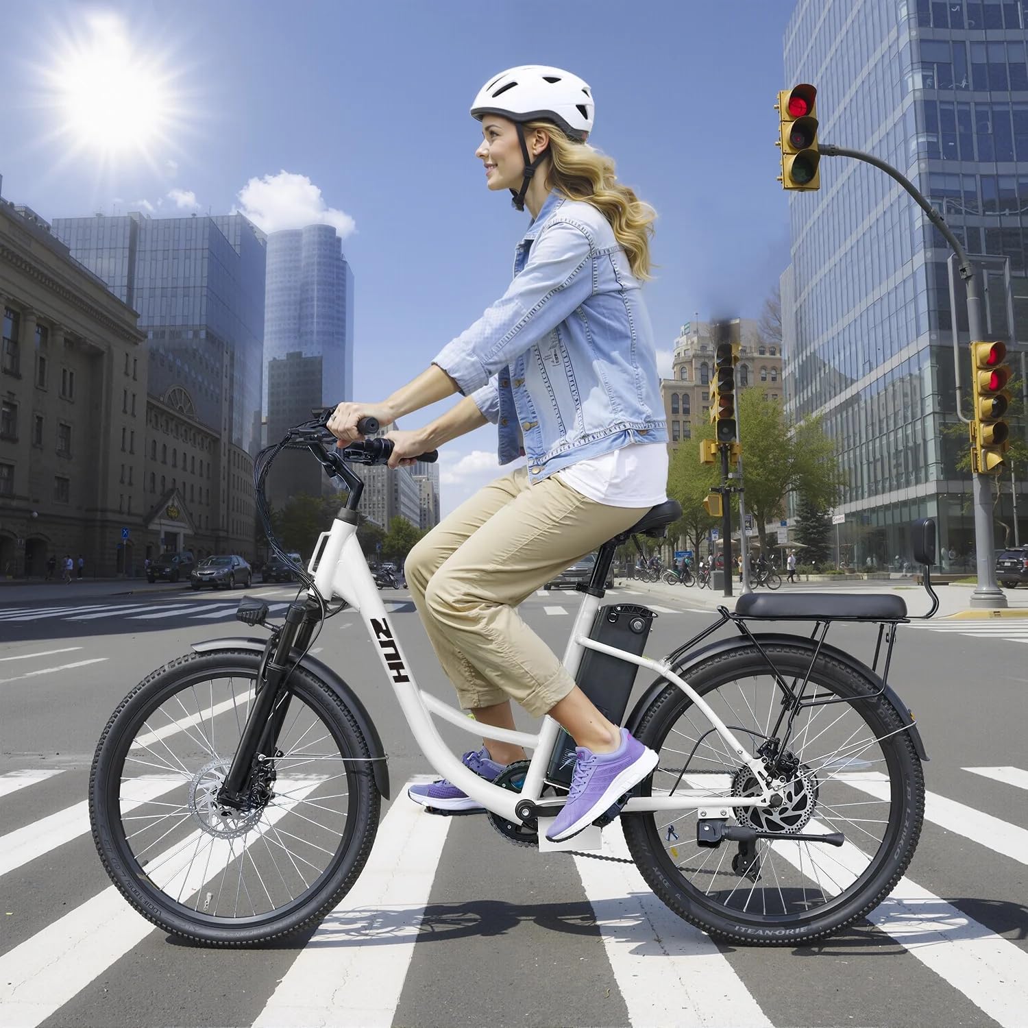 ZNH 24' Electric Bike for Adults with Peak 1000W Motor & 48V 940.8 Wh Removable Battery, Up to 90Miles 23+ MPH Step Thru Electric Bicycle, Commuter E Bikes with 7-Speed, UL 2849 Certified