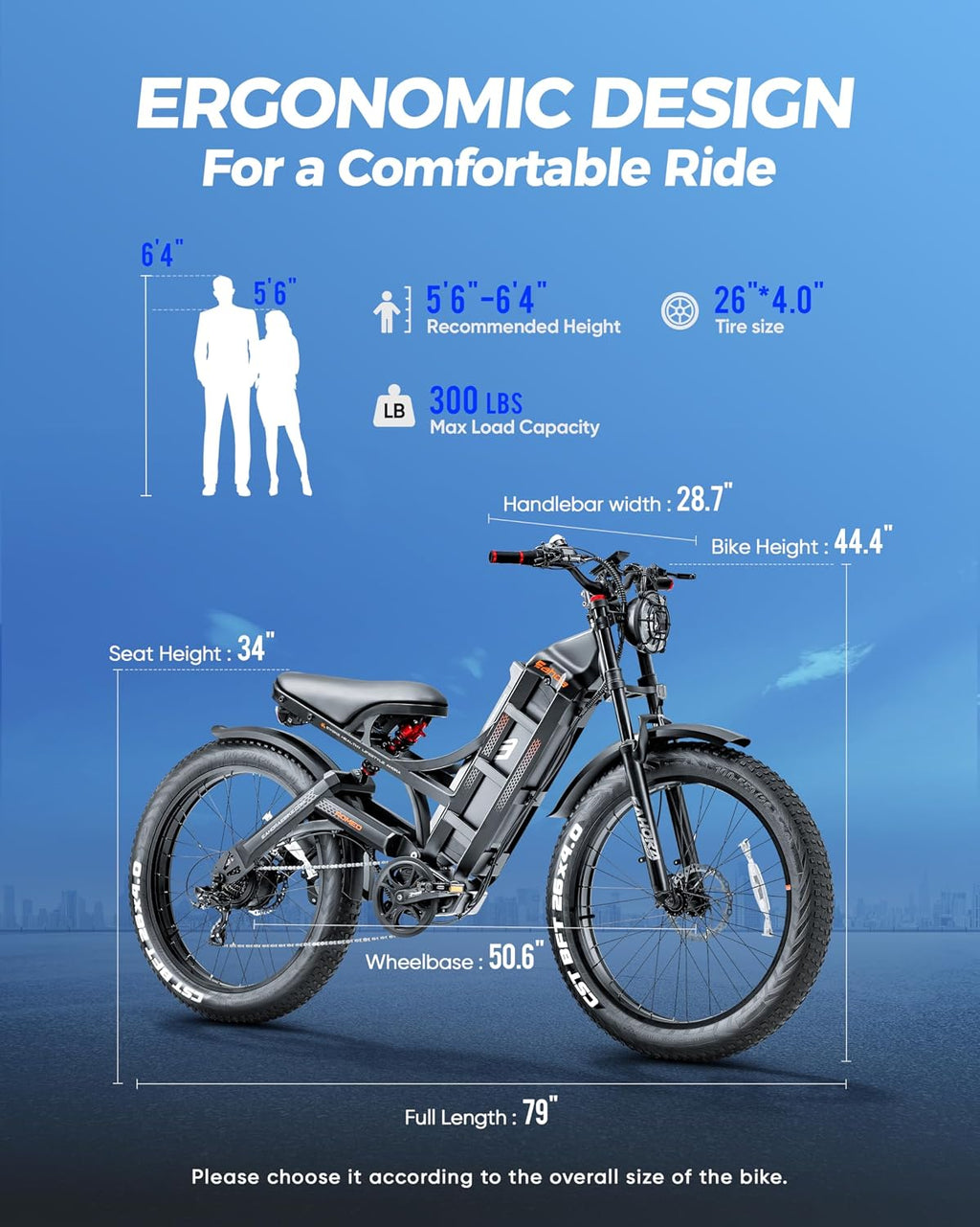 eAhora Romeo Pro 3 Electric Bike - [2026 Latest] 50MPH 5600W Dual Motor 60V 80AH 250Miles Long Range Ebike for Adults, 26' * 4.0 Fat Tire Fast Electric Mountain Bike Full Suspension Off-Road E-Bike