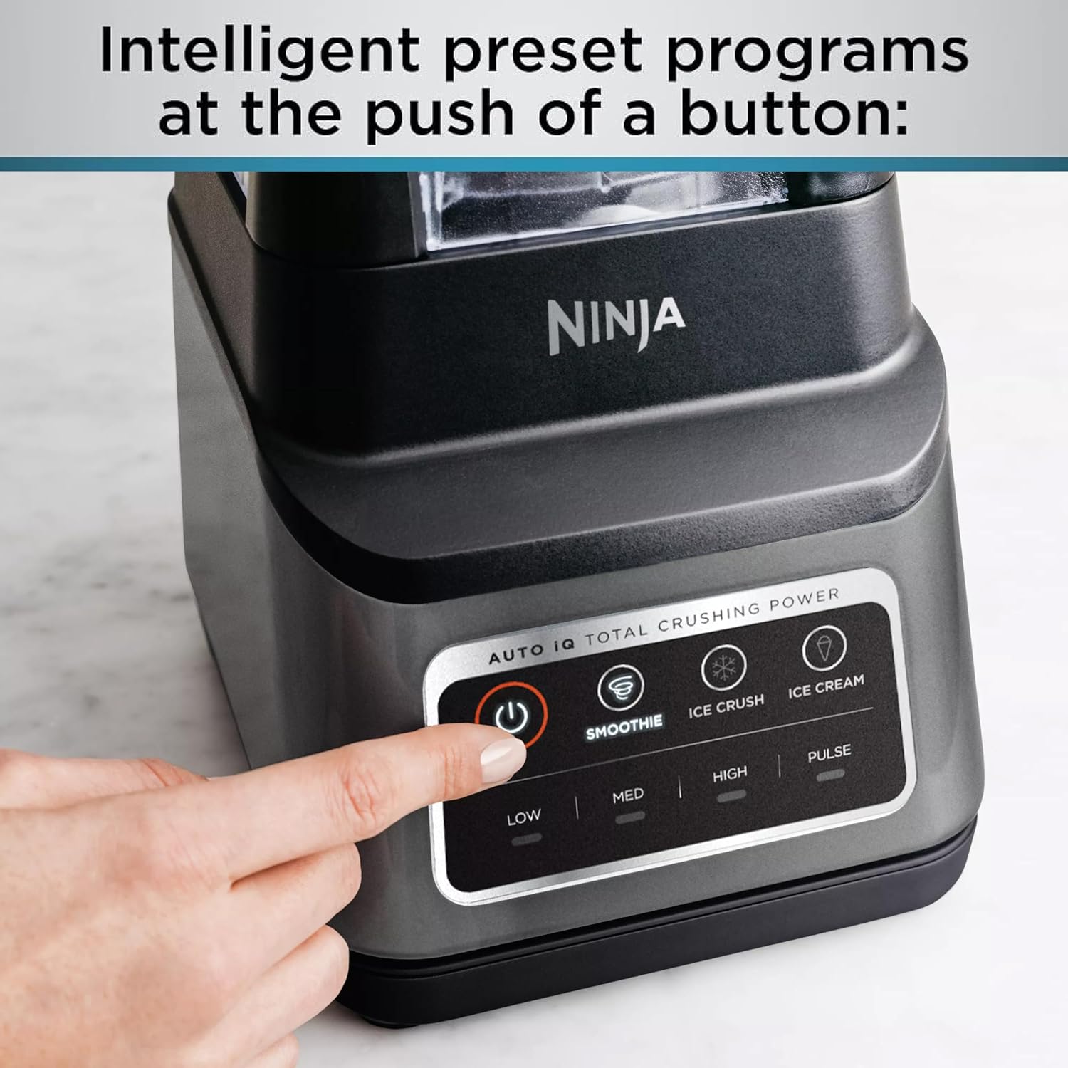 Ninja Professional Plus Blender with Auto-iQ | Smoothie and Ice Cream Maker, Frozen Drink Mixer, Margarita Machine | 3 Auto-iQ Presets, 1400W, 72-oz. Total Crushing Pitcher | Dark Grey | BN701
