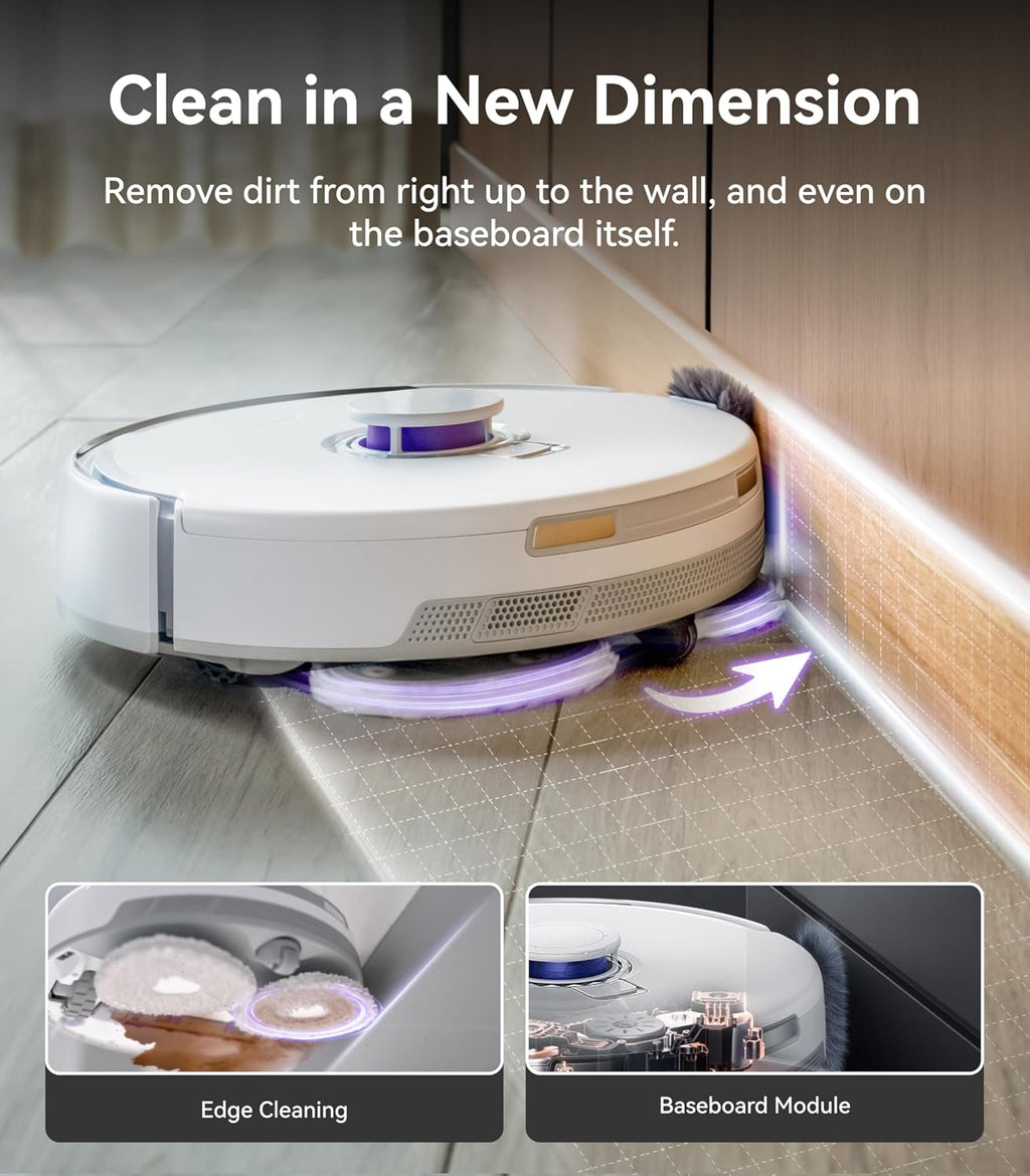NARWAL Freo Z Ultra Robot Vacuum and Mop Combo, Dual RGB Cameras and Chips, AI Avoidance, 12000Pa Suction, Real-Time Decisions, Adaptive Hot-Water Self Wash & Self Emptying,Quiet, White (Renewed)