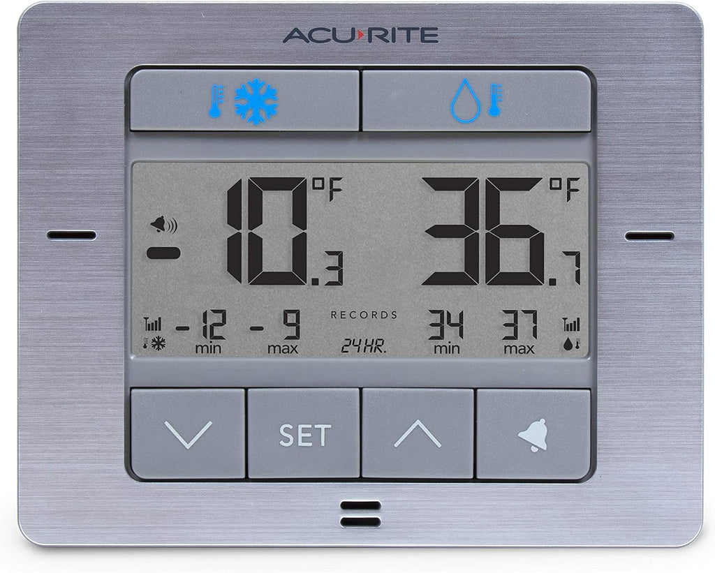 AcuRite Digital Wireless Fridge and Freezer Thermometer with Alarm,Max/Min Temperature for Home and Restaurants (00515M) 4.25' x 3.75',(Pack of 12)