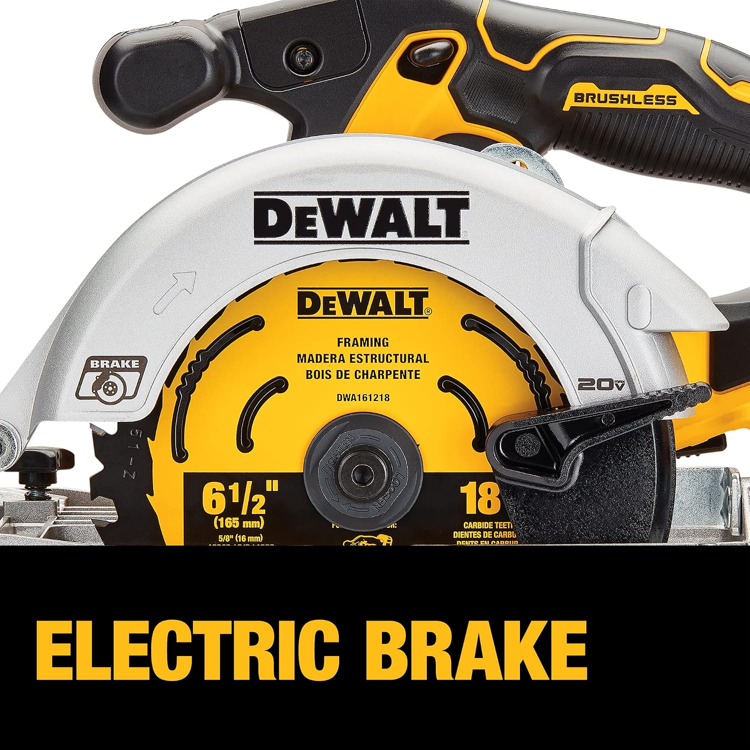 DEWALT DCS565BR 20V MAX Brushless Lithium-Ion 6-1/2 in. Cordless Circular Saw (Tool Only) (Renewed)