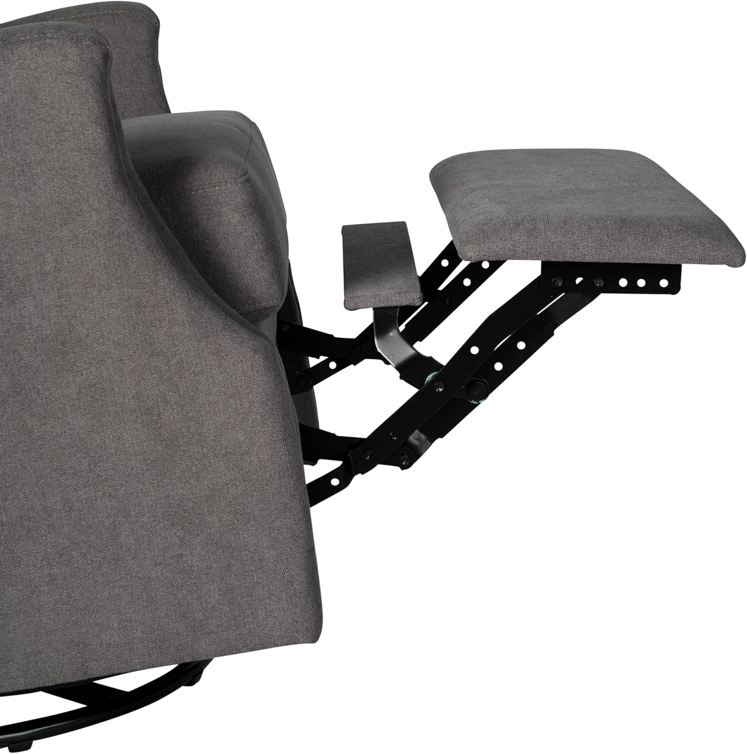 Flash Furniture Omma Swivel Glider Rocking Recliner, Manual Wingback Recliner with 360 Degree Swivel, for Living Room, Bedroom, or Nursery, Upholstered, Dark Gray
