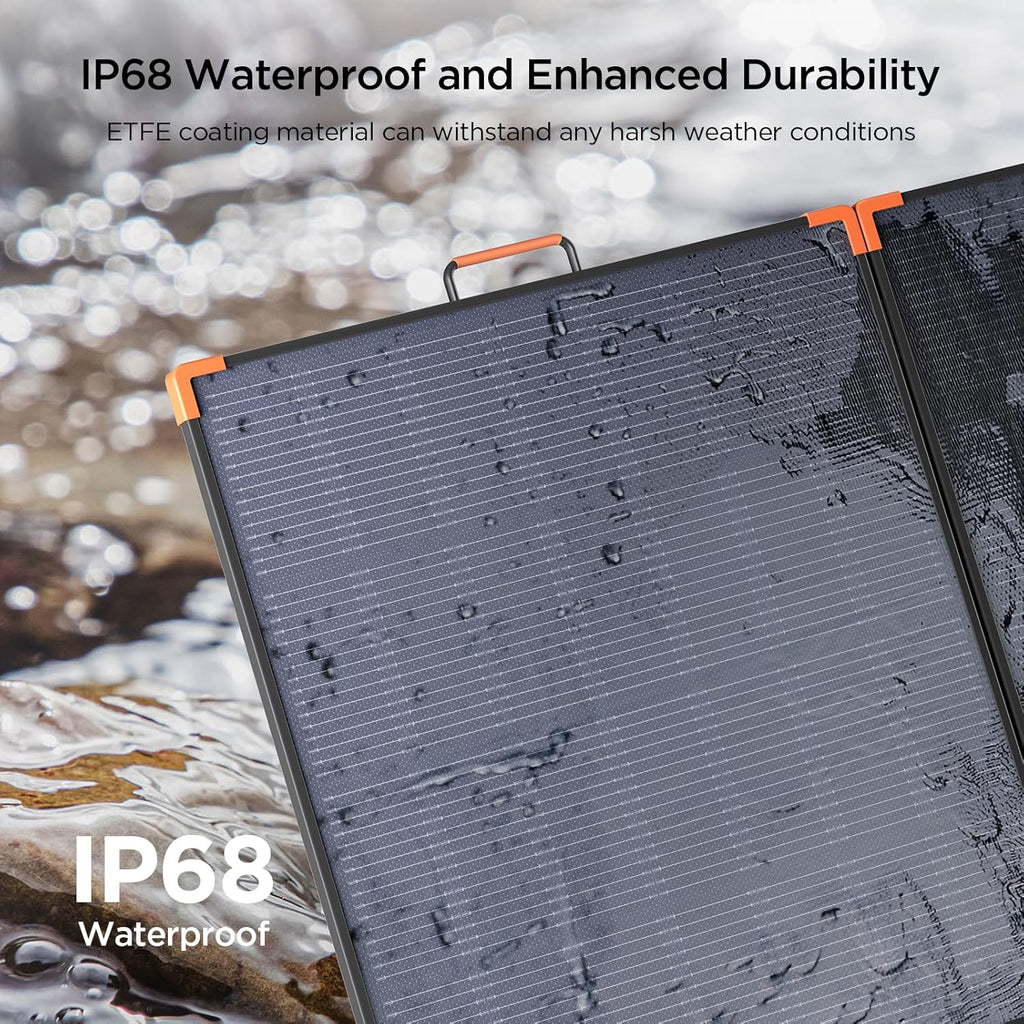 ZOUPW 180W Portable Solar Panel N-Type 16BB,25% High Efficiency Foldable Solar Charger for Jackery 1000V2/Ecoflow Delta/Bluetti/Anker Solix,12.3 LBS IP68 Waterproof for RV Camping Off-Grid