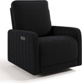 Storkcraft Kyoto Deluxe Extra-Wide Power Recliner Swivel Glider – Premium Electronic Nursery Wide Glider Rocking Chair, Oeko-TEX 100 Certified, Includes Dual-USB Charging Port (Black Boucle)