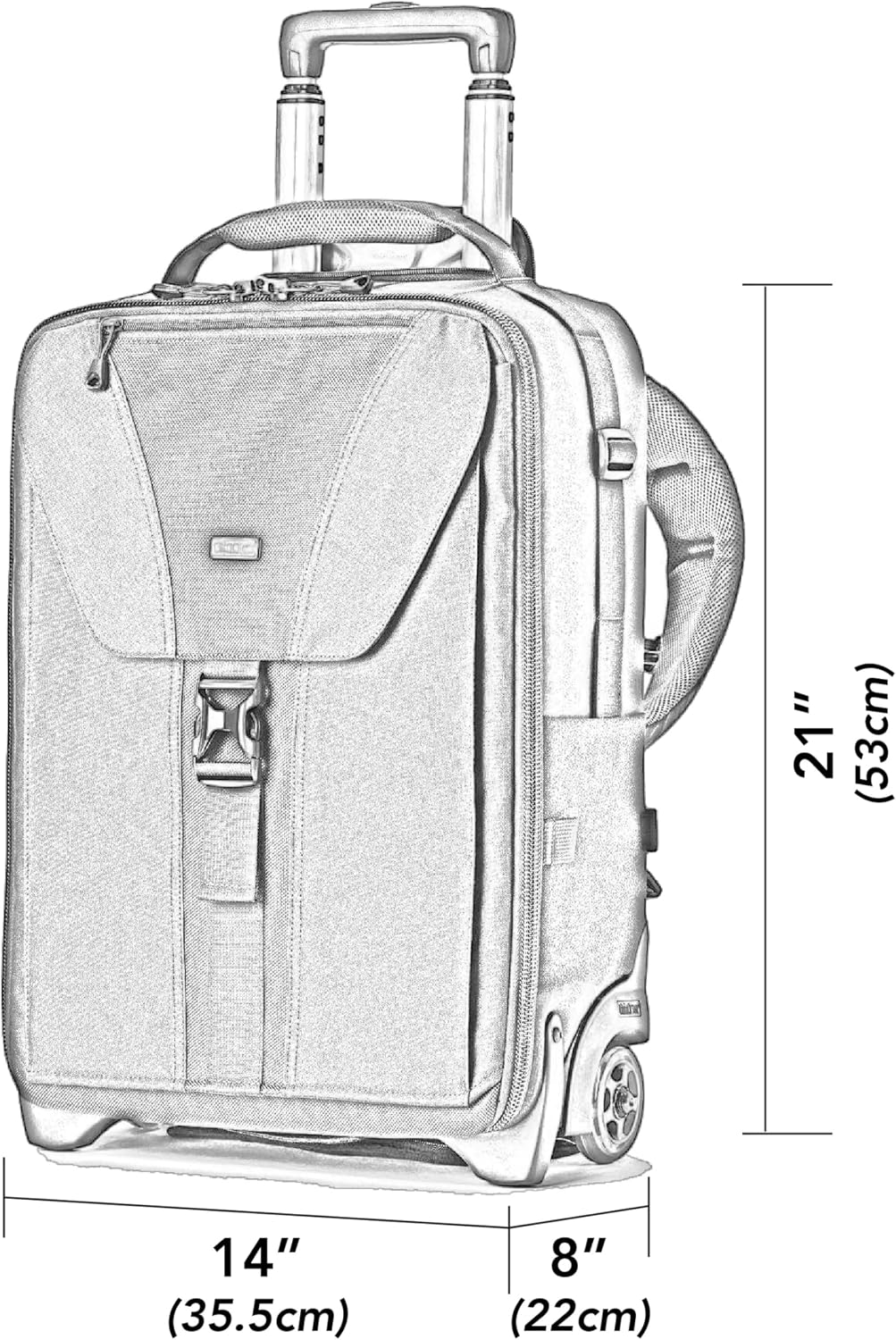 Think Tank Airport TakeOff V2 2 Wheel Rolling Carry-On Camera Shoulder Bag for Photography and Video Equipment - Black