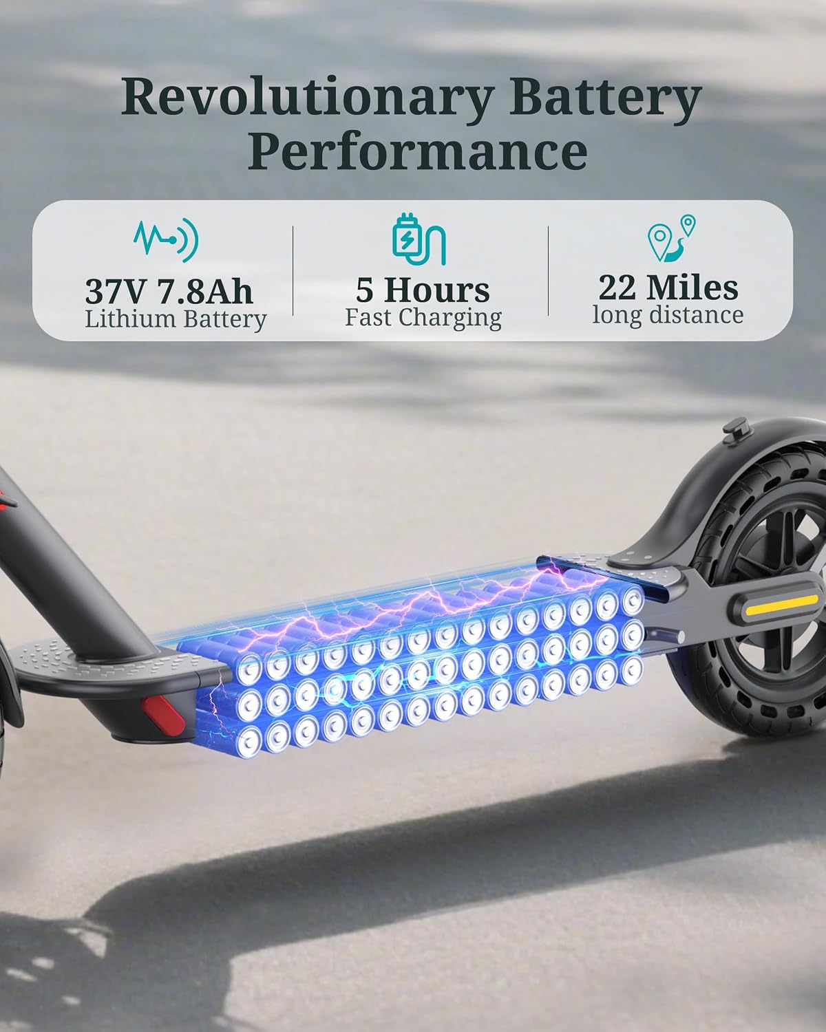 Qlaway Electric Scooter for Adults, 350W/500W Motor, 16-22 Miles Range, 8.5'/10' Solid Tires, Dual Braking & Suspension, Folding Portable Commuting E-Scooter with App