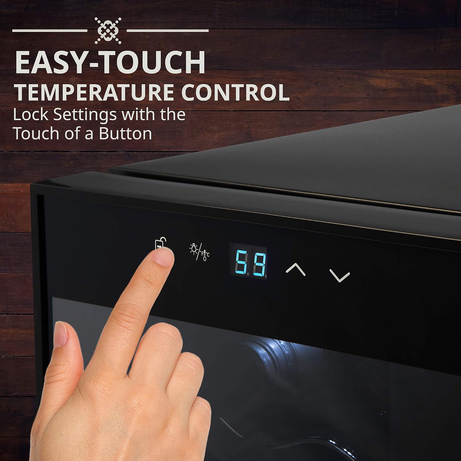 Ivation 24 Bottle Compressor Wine Cooler Refrigerator w/Lock | Large Freestanding Wine Cellar For Red, White, Champagne or Sparkling Wine | 41f-64f Digital Temperature Control Fridge Glass Door Black