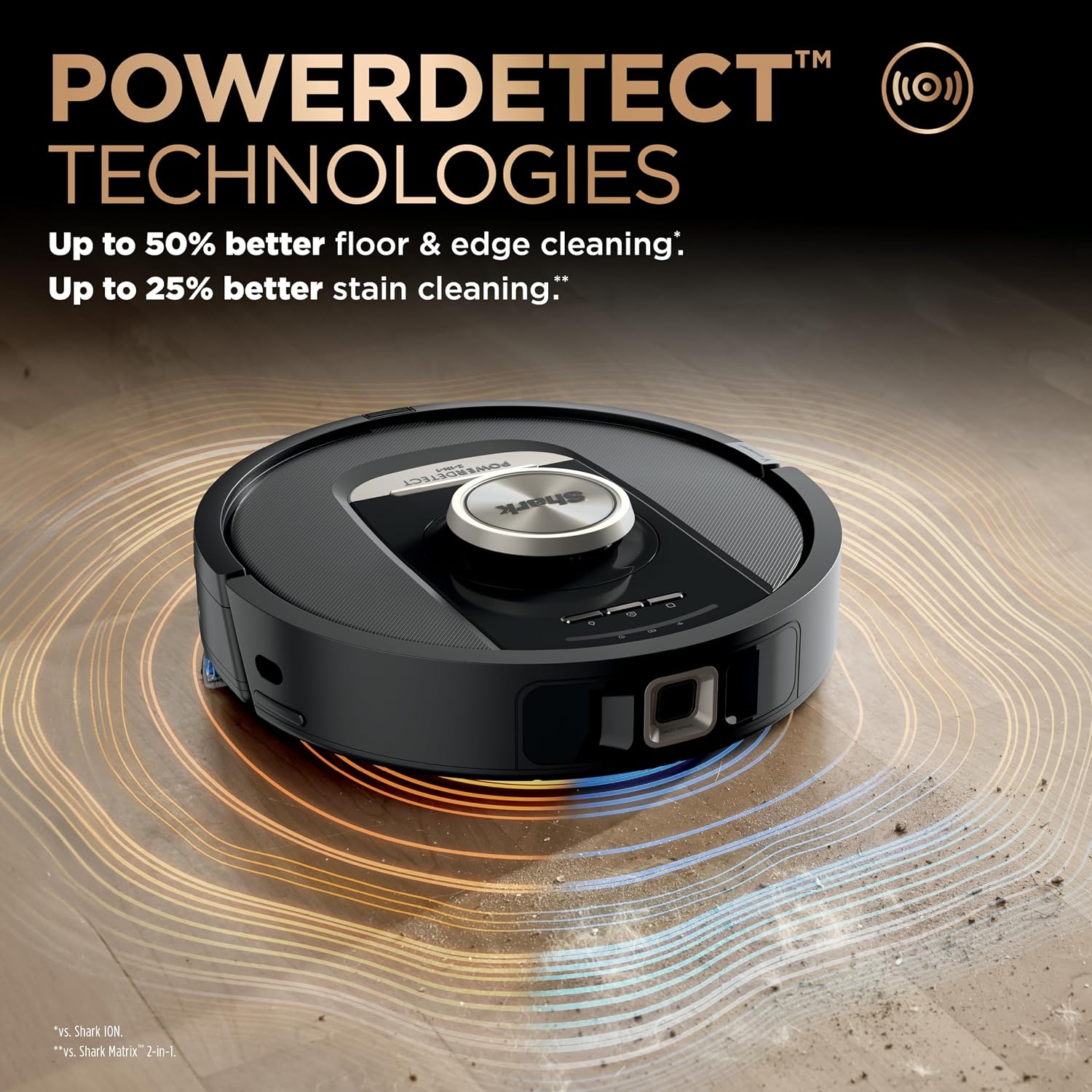 Shark Robot Vacuum & Mop Combo, PowerDetect NeverTouch Pro, Self-Emptying, Self-Refill with Self-Clean Pad Wash & Dry, 60-Day Debris Capacity, 30-Day Refill Tank, 5 Technologies, Black, AV2810ZEBK