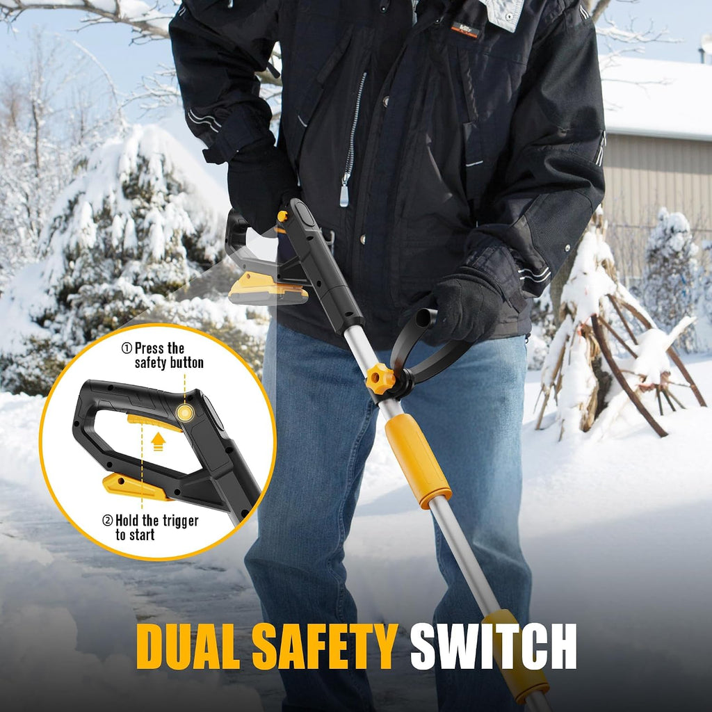 Cordless Snow Shovel Compatible with DeWalt 20V MAX Battery (Tool Only), 11' Lightweight Electric Snow Blower with 20FT Max Throw & Adjustable Handle, Snow Thrower for Driveway, Deck, Patio & Steps