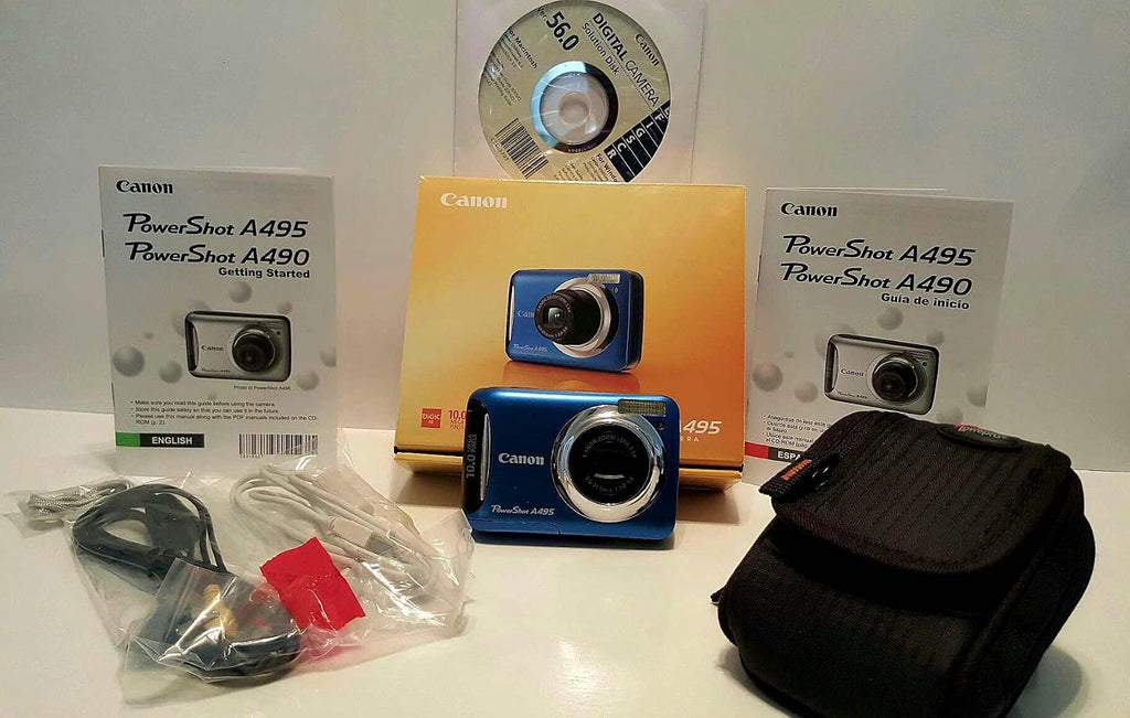 Canon PowerShot A495 10.0 MP Digital Camera with 3.3x Optical Zoom and 2.5-Inch LCD (Blue)