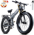 DAMSON Electric Bike for Adults Dual Motor AWD 5000W/3000W/1500W Peak 40MPH/30MPH Dirt Ebike, 52V/48V Max-Output Up to 65/80/120/160 Miles Long Range, 26' Full Suspension Fat Tire Mountains Bicycle