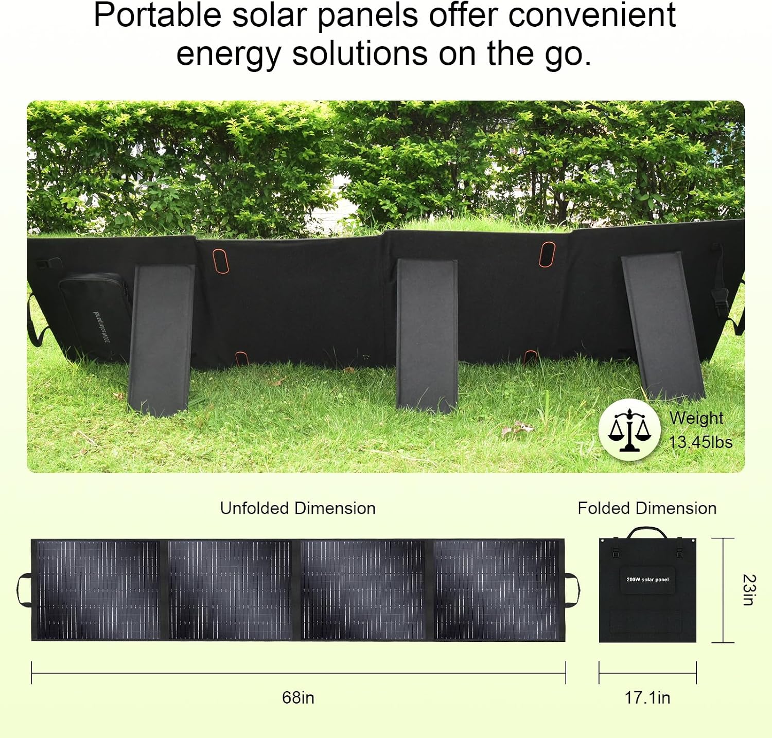 SolarPlay 200W Portable Solar Panel, Foldable IP65 Waterproof with Adjustable Kickstands, Compatible with Power Stations & Solar Generators for RVs, Camping, Power Backup