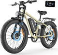 GREATWORK 52V 5000W Peak Dual Motor Electric Bike for Adults, 1300Wh Battery, Up to 45MPH & 100 Miles Range, 26' x 4.0 Fat Tire Electric Dirt Bike with Suspension, Mountain E-Bike for Men Women