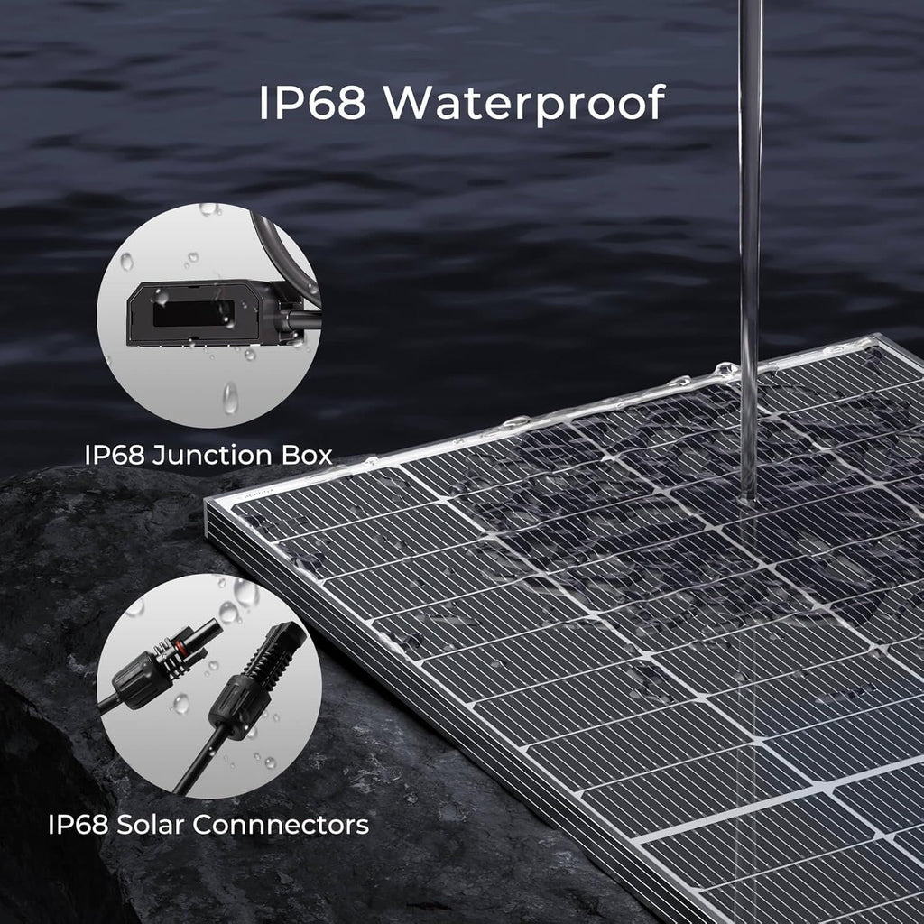 Renogy Bifacial Solar Panel 250W N-Type 16BB, 250 Watt Solar Panel 12V Double-Side 25% High-Efficiency, PV Module Power Charger for RV Marine Rooftop Farm Battery and Other Off-Grid Applications