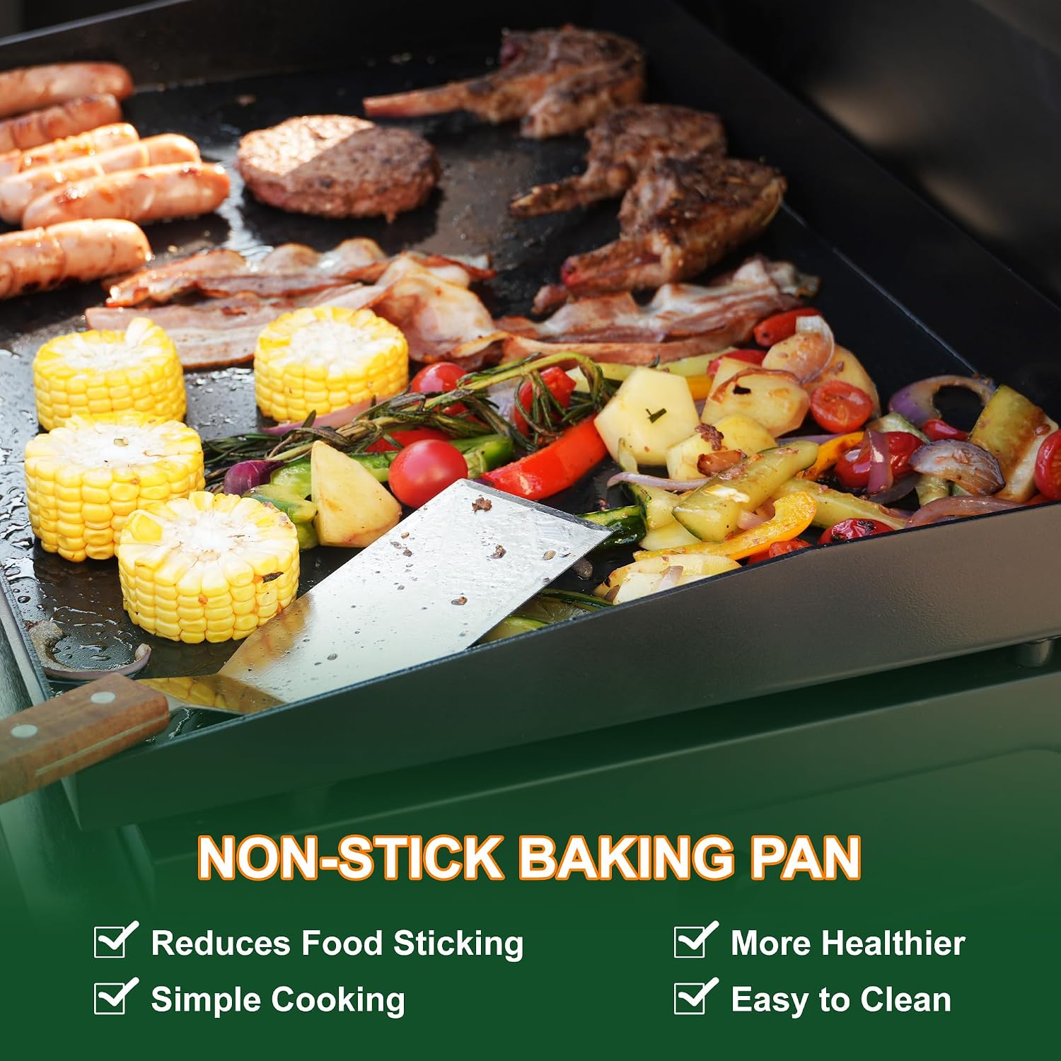 23 Inch Portable Propane Gas Griddle with Non-stick Ceramic Coated Baking Pan and Lid, Outdoor Tabletop 2 Burners Propane Grill for Camping, Barbecue, Tailgating, Cooking