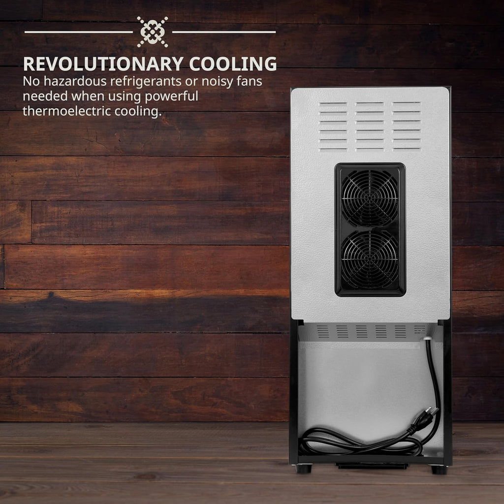 Ivation 12 Bottle Red And White Wine Thermoelectric Wine Cooler/Chiller Counter Top Wine Cellar with Digital Temperature Display, Freestanding Refrigerator Smoked Glass Door Quiet Operation Fridge