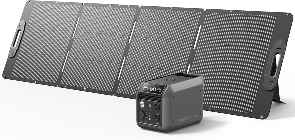 Dabbsson 768Wh Solar Generator with 210W Solar Panel,Portable Power Station,Up to 900W AC Output,1.5X Extended Runtime,Recharge 100% in 1.6 Hrs, 600L Semi-Solid LiFePO4,100W USB-C,EPS,for Camping Home