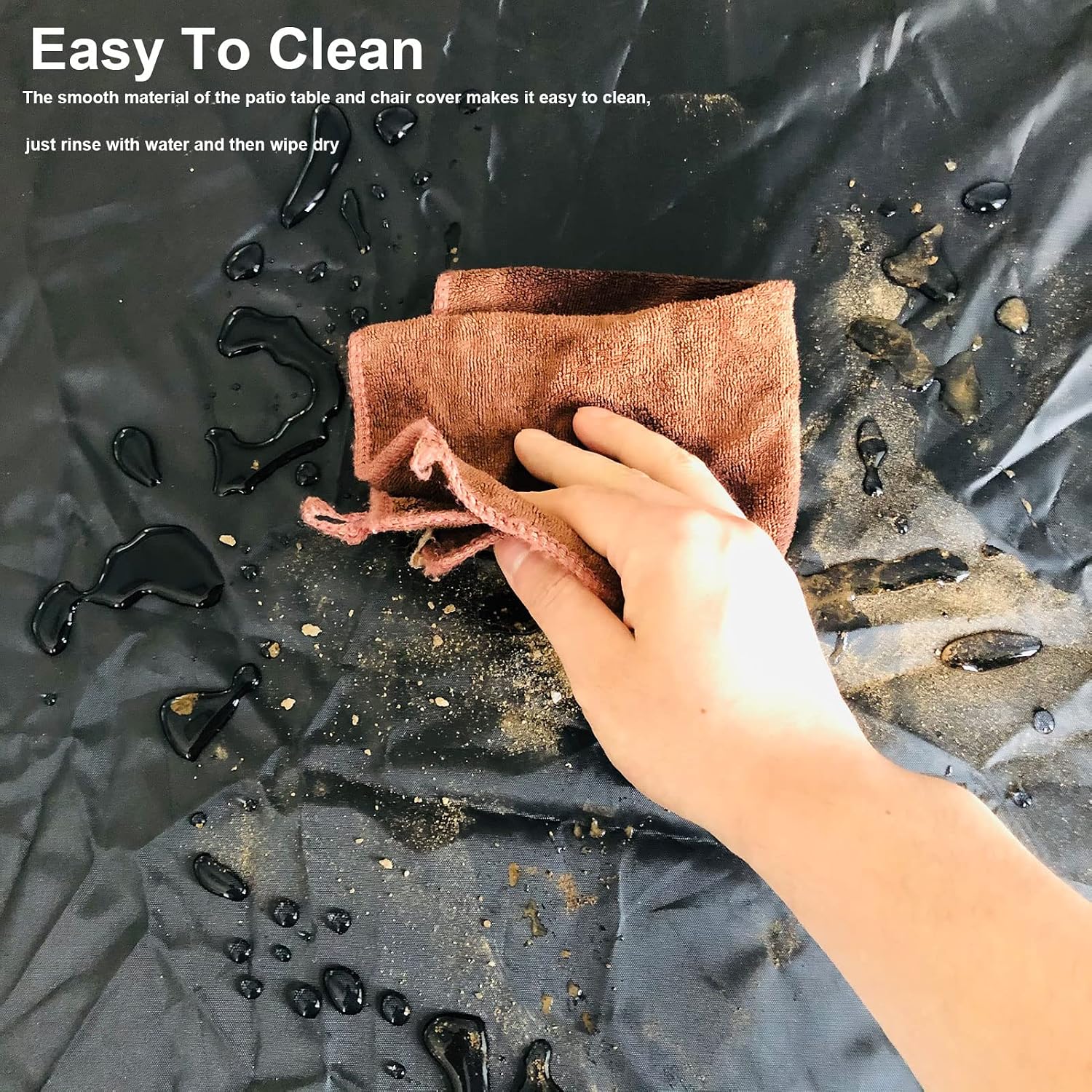 YSUEFIJO Garden Furniture Covers Waterproof Outdoor 100x100x31in Garden Table Cover Patio Furniture Cover Rectangle Square for Sofa Dining Table and Chairs 420d Oxford Fabric Grey with Storage Bag