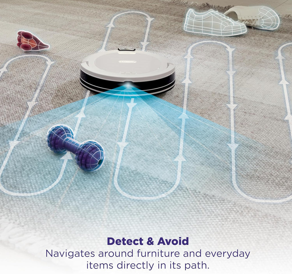 Shark Navigator | Robot Vacuum Cleaner with Powerful Suction for Pet Hair, Rugs, Carpets & Hard Floors | Bagless Self-Empty Base | 30-Day Capacity | SmartPath LiDAR Navigation | White | AV2110S