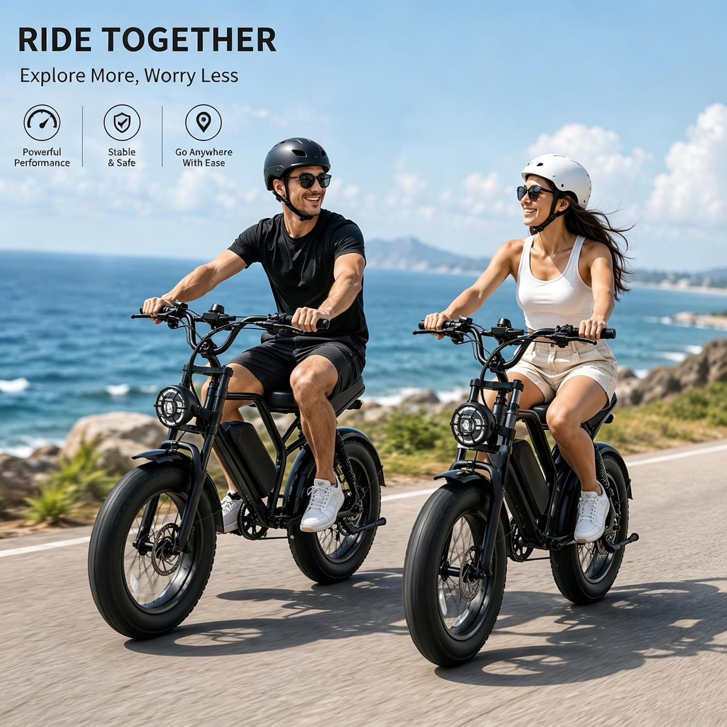 Electric Bike for Adults, 1500W Peak Motor 28 MPH 50Miles, Fat Tire Ebike with 48V Removable Battery 20'x4.0' ebikes for Adults Hydraulic Suspension and 7-Speed, All-Terrain Unisex ebikes