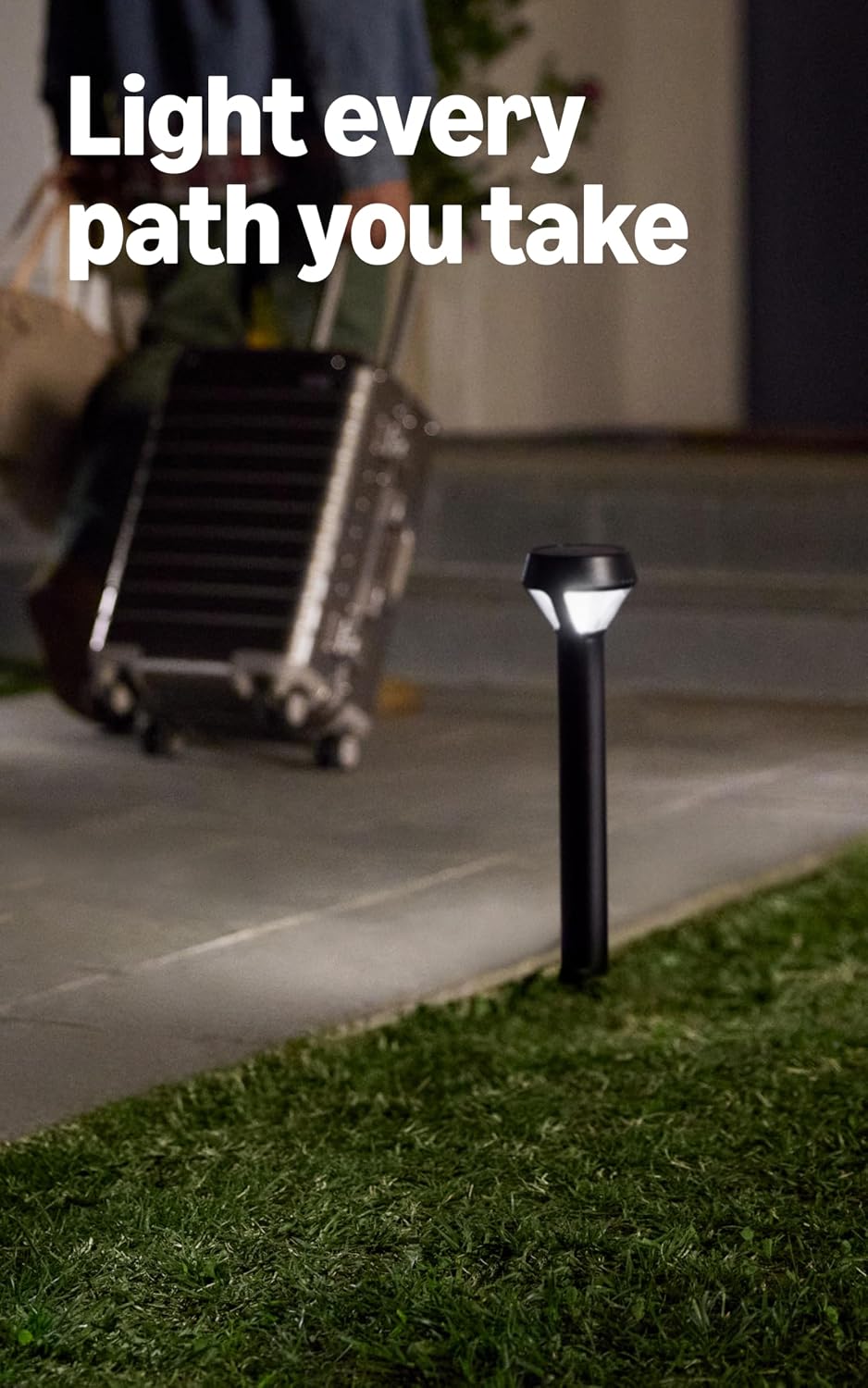 Ring Pathlight Battery 4-Pack, Black with Ring Bridge (Newest Model), White