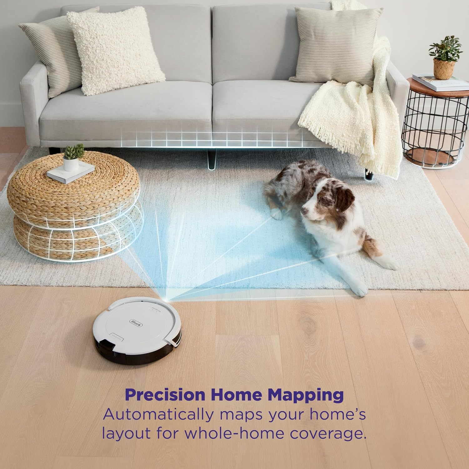 Shark Navigator | Robot Vacuum Cleaner with Powerful Suction for Pet Hair, Rugs, Carpets & Hard Floors | Bagless Self-Empty Base | 30-Day Capacity | SmartPath LiDAR Navigation | White | AV2110S
